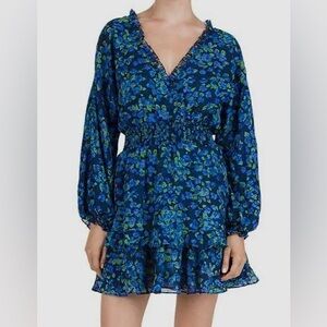 The Kooples Paris blue floral mini dress